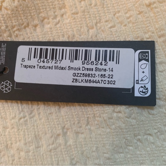 Boohoo Womens Trapeze Textured Midaxi Smock Dress | US 10 , UK 14 | Stone NEW!! - Picture 13 of 15